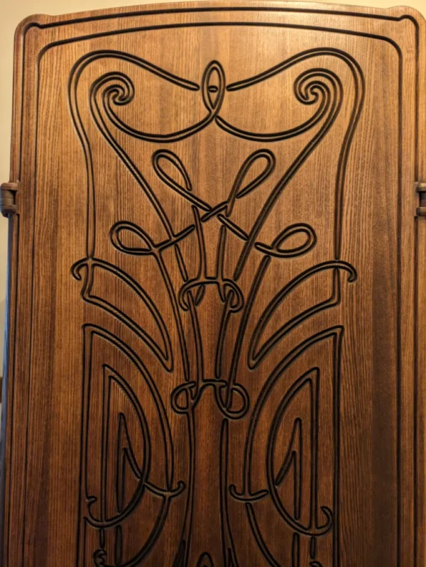 Art Nouveau wood carved folding screen (Large version) - Image 3