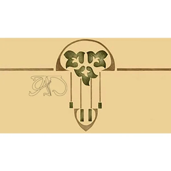 A&D Art Nouveau Wall Border Stencil #117 footer, set of pdf, dxf, svg files