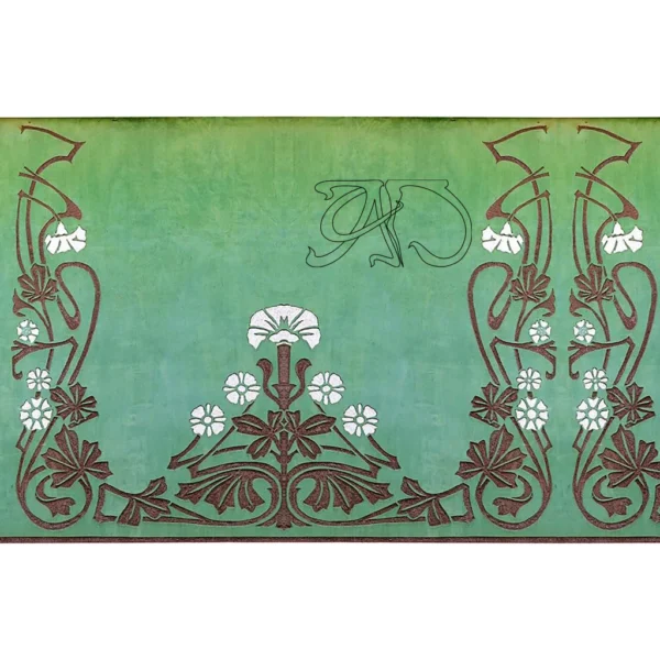 A&D Art Nouveau Wall Border Stencil #118, set of pdf, dxf, svg files