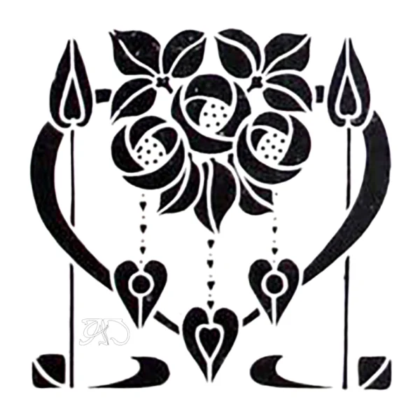 A&D Art Nouveau Wall Border Stencil #140, set of pdf, dxf, svg files