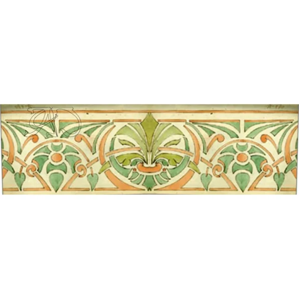 A&D Art Nouveau Wall Border Stencil #148, set of pdf, dxf, svg files