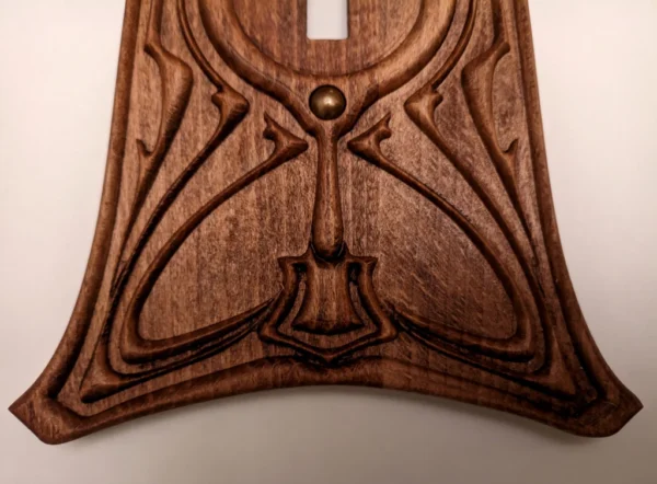 A&D Art Deco switch plate cover, vintage wooden switch cover - Image 3