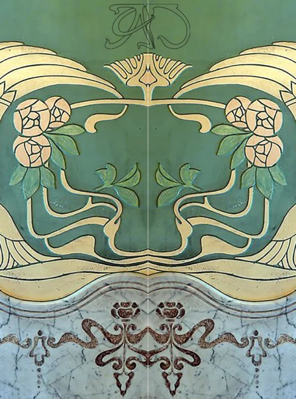 A&D Art Nouveau Wall Border Stencil #72, set of pdf, dxf, svg files - Image 5