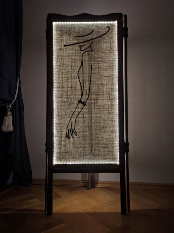 A&D floor lamp Room Divider folding screen "The Lady with the Dog" - Image 8