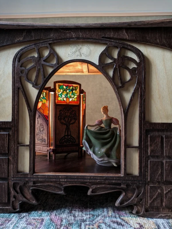 A&D dollhouse miniature Art Nouveau room box - Image 4