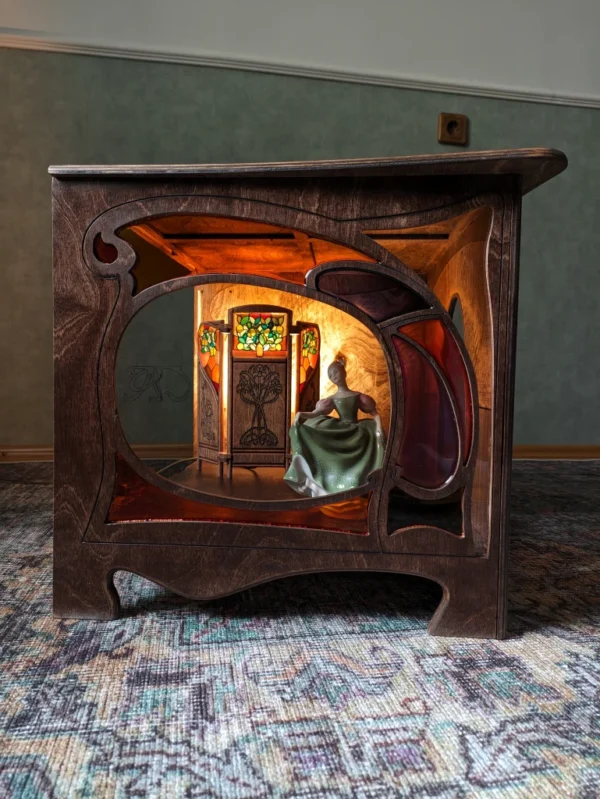 A&D dollhouse miniature Art Nouveau room box - Image 5