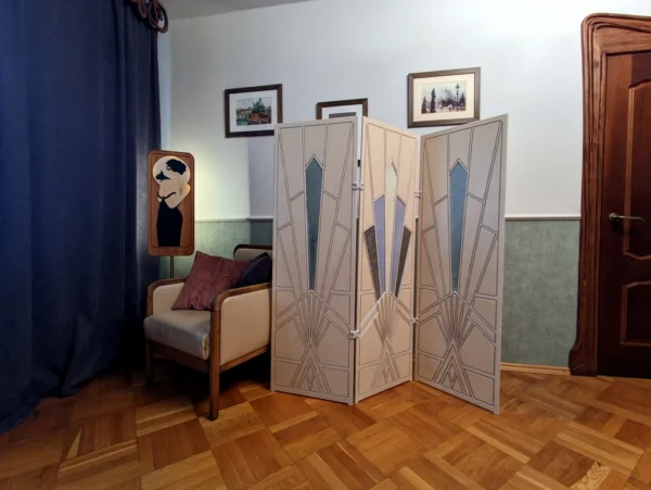 A&D Art Deco Room Divider Folding Screen "Snow Queen" (Snedronningen) - Image 2