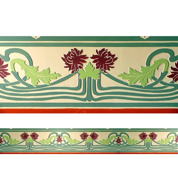 A&D Art Nouveau Wall Border Stencil #69 footer, set of pdf, dxf, svg files