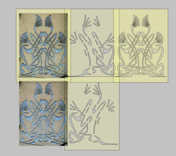 A&D Art Nouveau Wall Border Stencil #22, set of pdf, dxf, svg files - Image 3