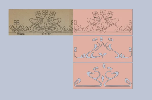 A&D Art Nouveau Wall Border Stencil #35, set of pdf, dxf, svg files - Image 3