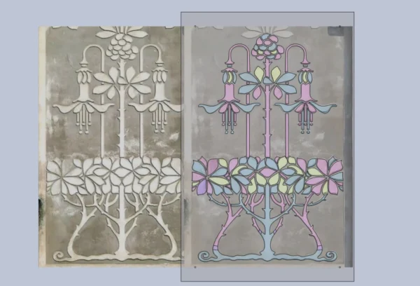 A&D Art Nouveau Wall Border Stencil #36, set of pdf, dxf, svg files - Image 4