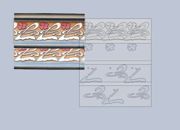 A&D Art Nouveau Wall Border Stencil #37, set of pdf, dxf, svg files - Image 3