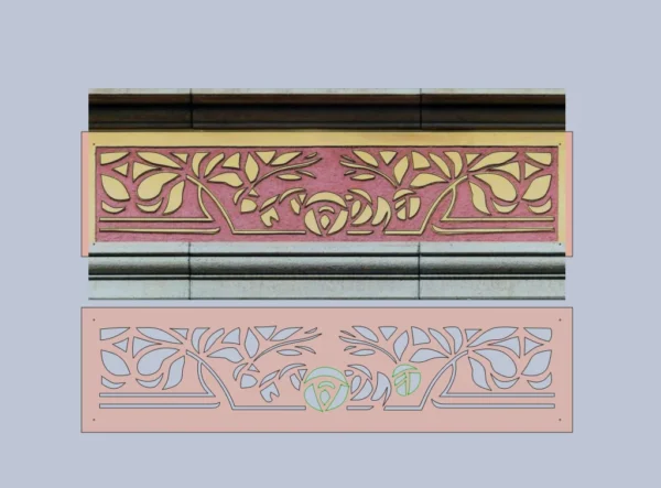 A&D Art Nouveau Wall Border Stencil #38, set of pdf, dxf, svg files - Image 3