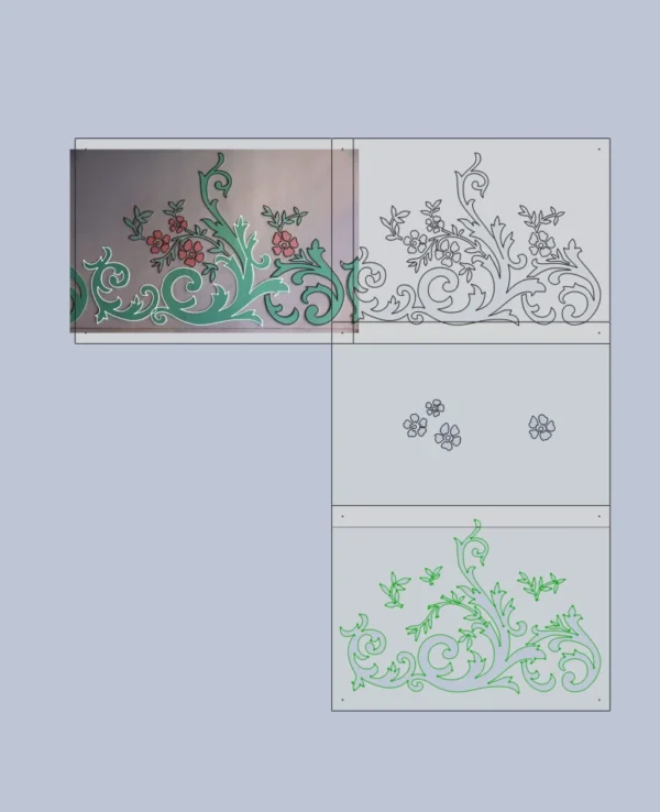 A&D Art Nouveau Wall Border Stencil #39, set of pdf, dxf, svg files - Image 3