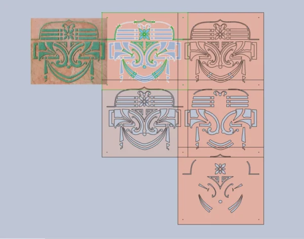 A&D Art Nouveau Wall Border Stencil #41, set of pdf, dxf, svg files - Image 3