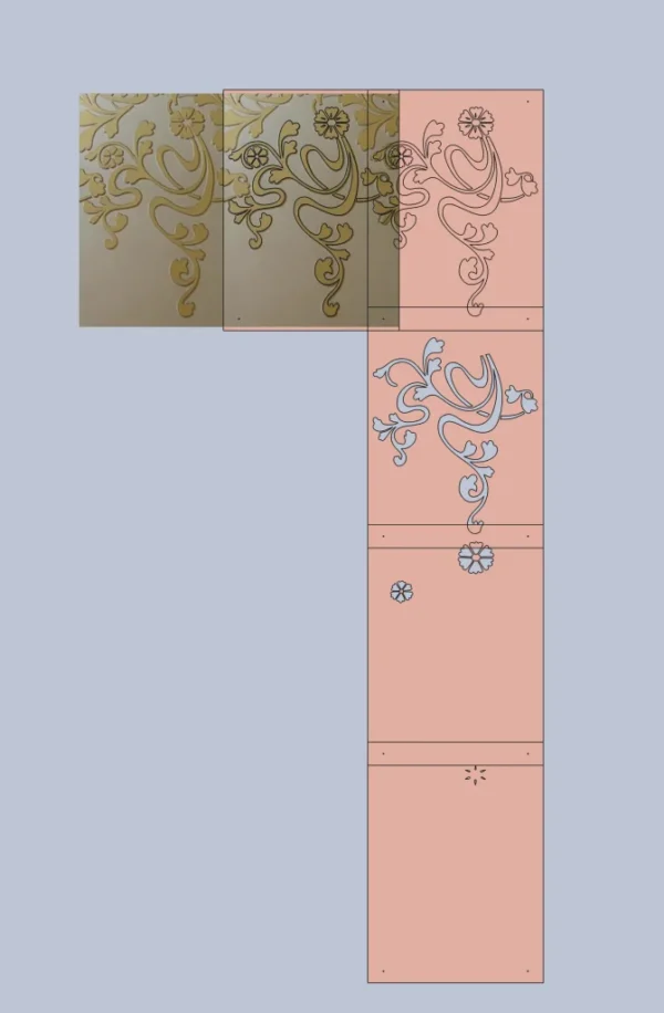 A&D Art Nouveau Wall Border Stencil #43, set of pdf, dxf, svg files - Image 4