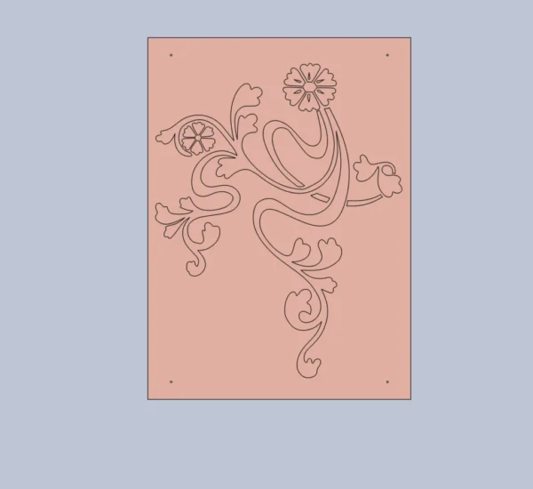 A&D Art Nouveau Wall Border Stencil #43, set of pdf, dxf, svg files - Image 5