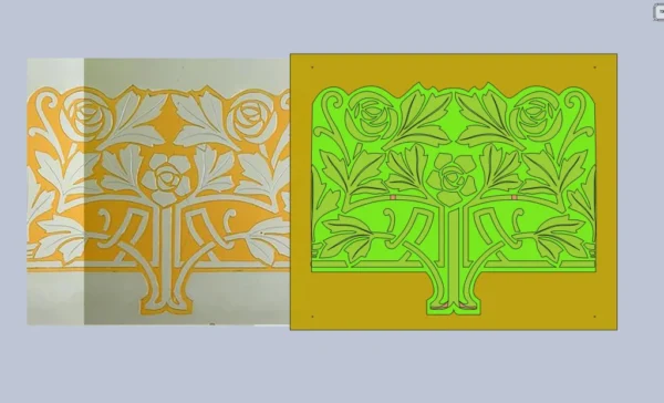 A&D Art Nouveau Wall Border Stencil #45, set of pdf, dxf, svg files - Image 3