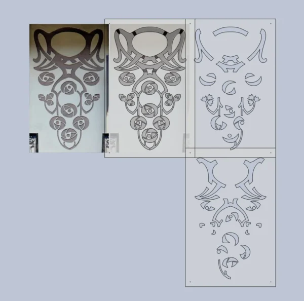 A&D Art Nouveau Wall Border Stencil #48, set of pdf, dxf, svg files - Image 3