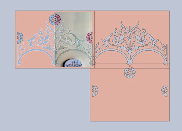 A&D Art Nouveau Wall Border Stencil #54, set of pdf, dxf, svg files - Image 4