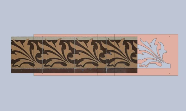 A&D Art Nouveau Wall Border Stencil #61, set of pdf, dxf, svg files - Image 3