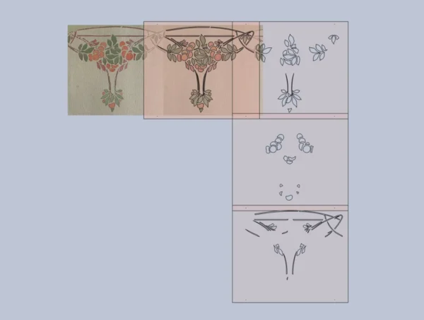 A&D Art Nouveau Wall Border Stencil #57, set of pdf, dxf, svg files - Image 4