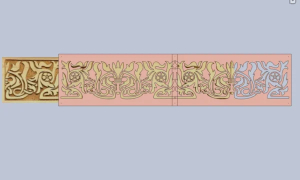 A&D Art Nouveau Wall Border Stencil #63 footer, set of pdf, dxf, svg files - Image 3