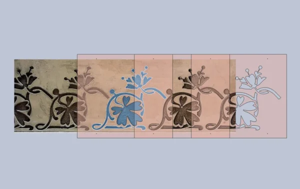 A&D Art Nouveau Wall Border Stencil #64 footer, set of pdf, dxf, svg files - Image 4