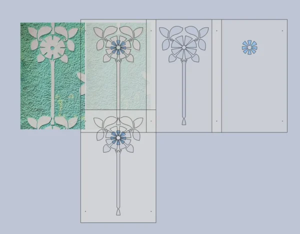 A&D Art Nouveau Wall Border Stencil #65 footer, set of pdf, dxf, svg files - Image 4