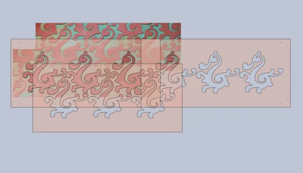 A&D Art Nouveau Wall Border Stencil #66 footer, set of pdf, dxf, svg files - Image 3