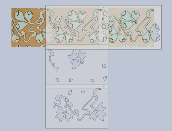 A&D Art Nouveau Wall Border Stencil #67 footer, set of pdf, dxf, svg files - Image 3