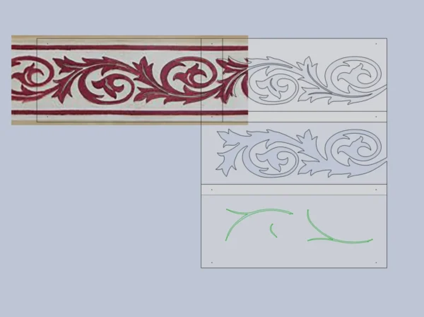 A&D Art Nouveau Wall Border Stencil #68 footer, set of pdf, dxf, svg files - Image 3