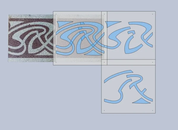 A&D Art Nouveau Wall Border Stencil #73 footer, set of pdf, dxf, svg files - Image 3