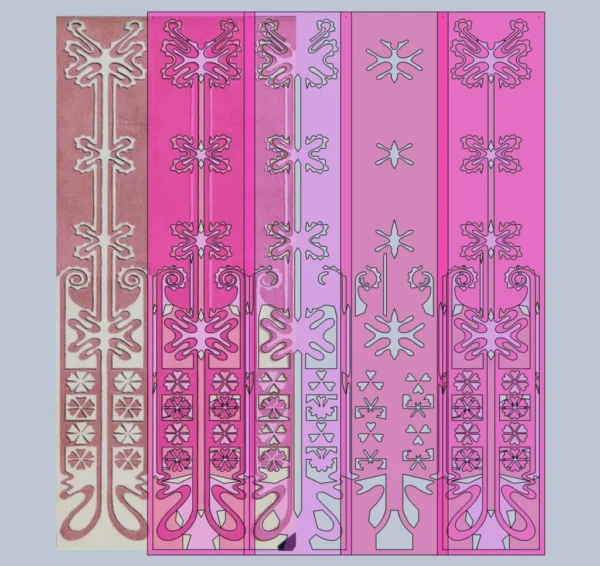 A&D Art Nouveau Wall Border Stencil #74 footer, set of pdf, dxf, svg files - Image 4