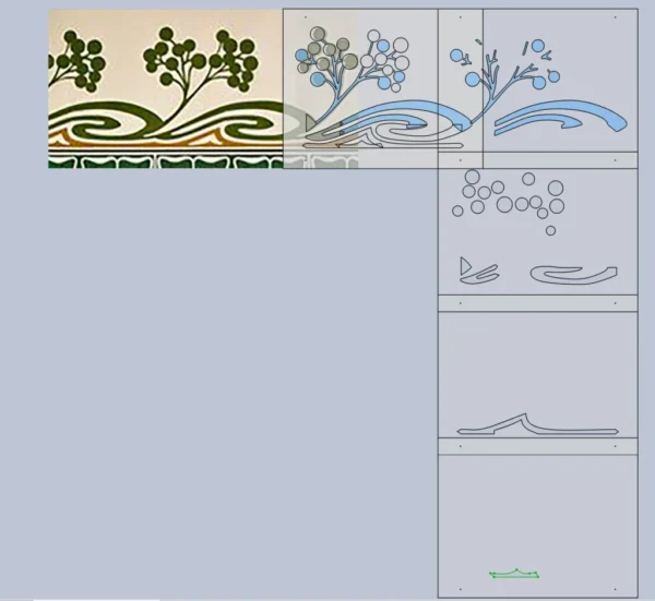 A&D Art Nouveau Wall Border Stencil #91, set of pdf, dxf, svg files - Image 3