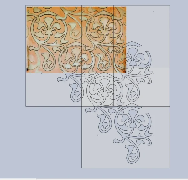 A&D Art Nouveau Wall Border Stencil #77, set of pdf, dxf, svg files - Image 3