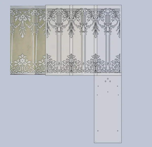 A&D Art Nouveau Wall Border Stencil #79, set of pdf, dxf, svg files - Image 3