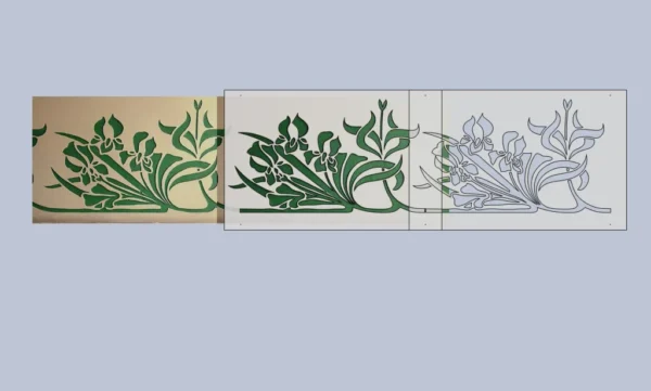 A&D Art Nouveau Wall Border Stencil #83, set of pdf, dxf, svg files - Image 4