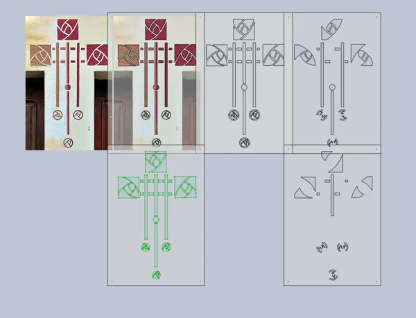 A&D Art Nouveau Wall Border Stencil #85, set of pdf, dxf, svg files - Image 3