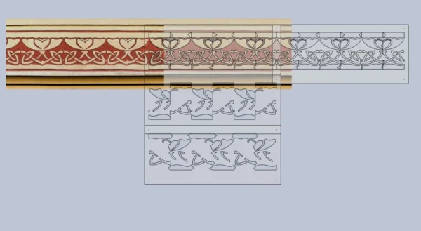 A&D Art Nouveau Wall Border Stencil #87, set of pdf, dxf, svg files - Image 3