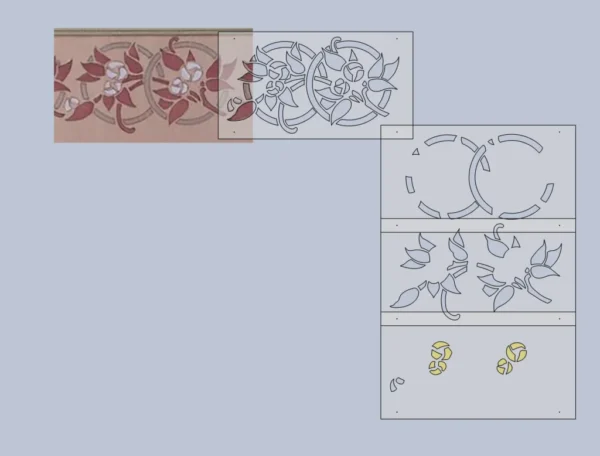 A&D Art Nouveau Wall Border Stencil #88, set of pdf, dxf, svg files - Image 3