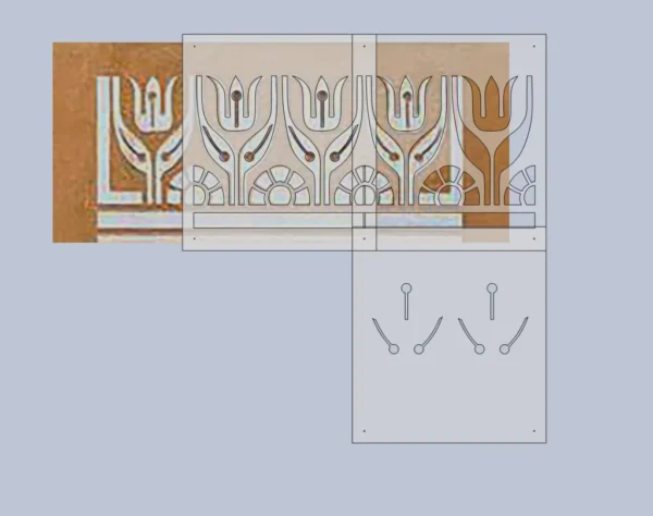 A&D Art Nouveau Wall Border Stencil #93, set of pdf, dxf, svg files - Image 5