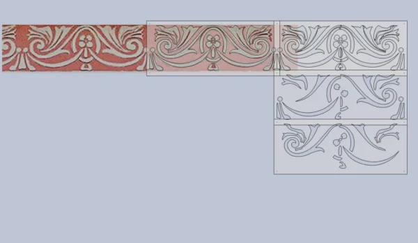 A&D Art Nouveau Wall Border Stencil #94, set of pdf, dxf, svg files - Image 5