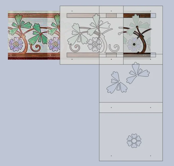 A&D Art Nouveau Wall Border Stencil #99, set of pdf, dxf, svg files - Image 3