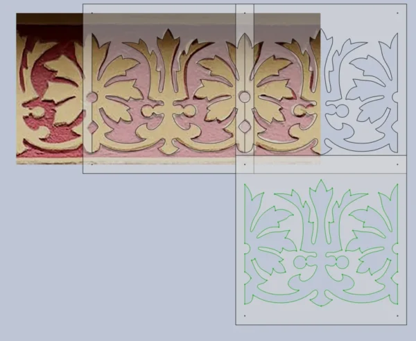 A&D Art Nouveau Wall Border Stencil #101 + #102, set of pdf, dxf, svg files - Image 5