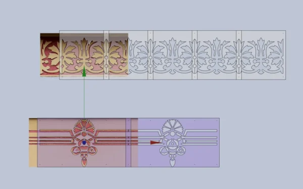 A&D Art Nouveau Wall Border Stencil #101 + #102, set of pdf, dxf, svg files - Image 4