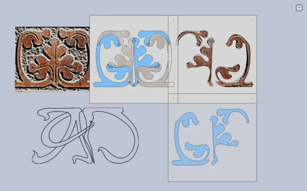 A&D Art Nouveau Wall Border Stencil #13, set of pdf, dxf, svg files - Image 4