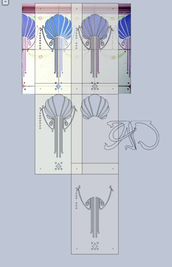 A&D Art Nouveau Wall Border Stencil #96, set of pdf, dxf, svg files - Image 3