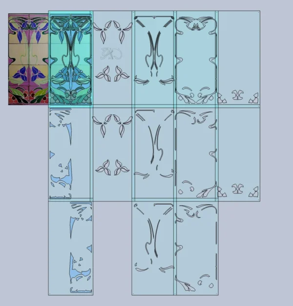 A&D Art Nouveau Wall Border Stencil #97, set of pdf, dxf, svg files - Image 6