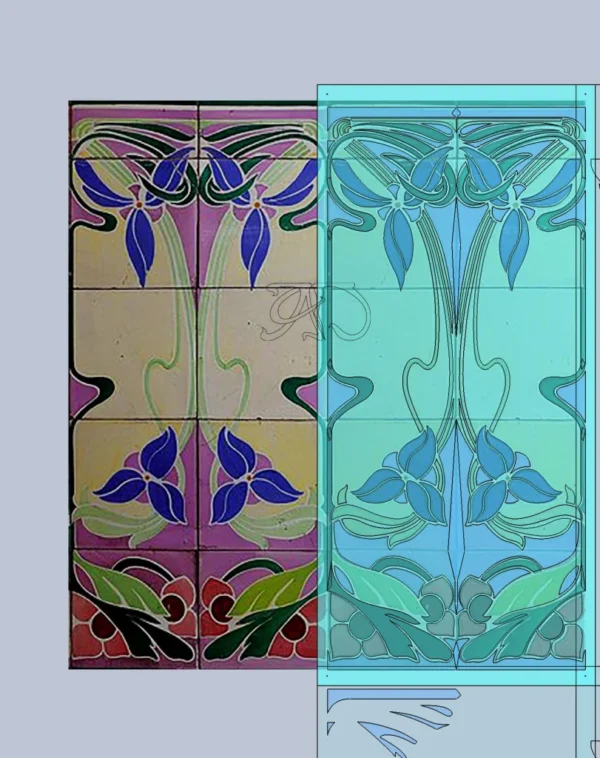 A&D Art Nouveau Wall Border Stencil #97, set of pdf, dxf, svg files - Image 5